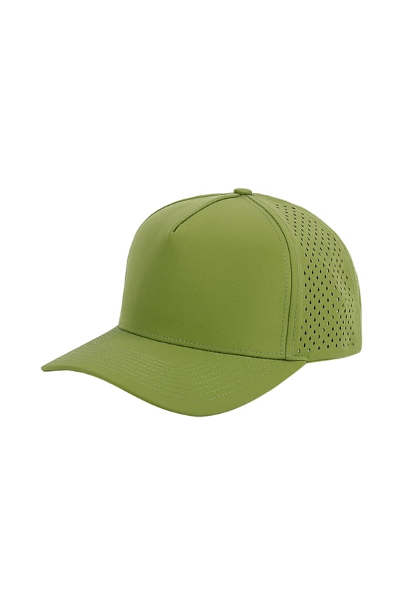 Green Lightweight Performance Baseball Cap Laser Cut Ventilated Hat for Sports Daily Wear