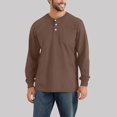 thumbnail image 1 of GrmtClth Henley Shirts for Men Casual Fit Long Sleeve Button T-Shirts Comfy Soft Classic Tee Tops with pocket Coffee S, 1 of 6