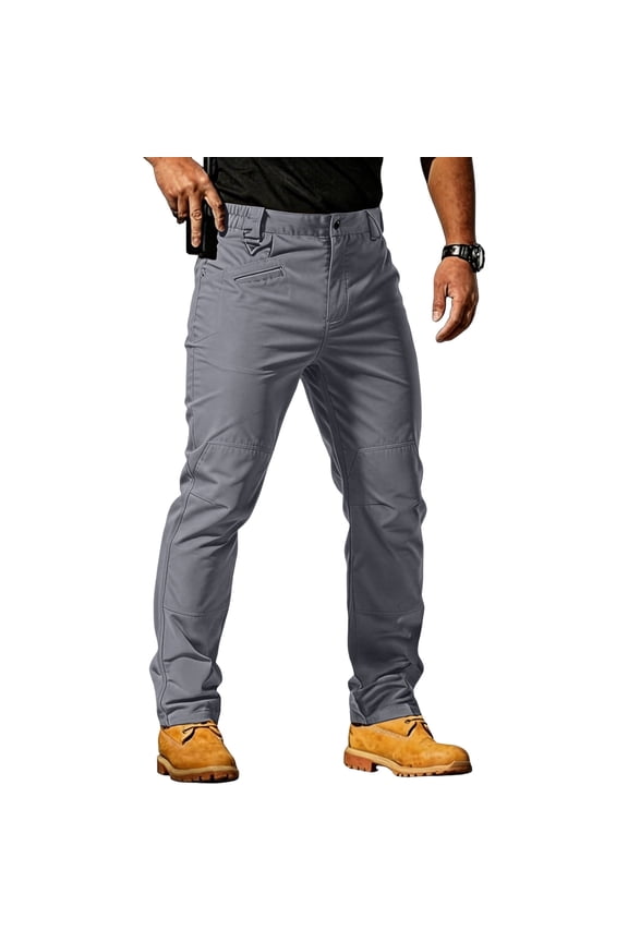 Hiking Pants Men Ripstop Waterproof Work Pants Lightweight Breathable Flex Stretch Outdoor Pants Fishing Trousers with Multi Pockets(No Belt) Gray XL