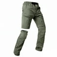thumbnail image 1 of GrmtClth Hiking Pants Women Convertible Waterproof Rip Cargo Pants Lightweight Zip-Off Actical Pants Relaxed Fit Stretch Work Pants with Zipper Pockets Army Green XL, 1 of 3
