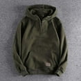 thumbnail image 1 of GrmtClth Hoodie Men Quarter Zip Sweatshirt warm Long Sleeve Pullover Tops Fall Winter Hooded Outerwear with Pockets Green XXL, 1 of 4