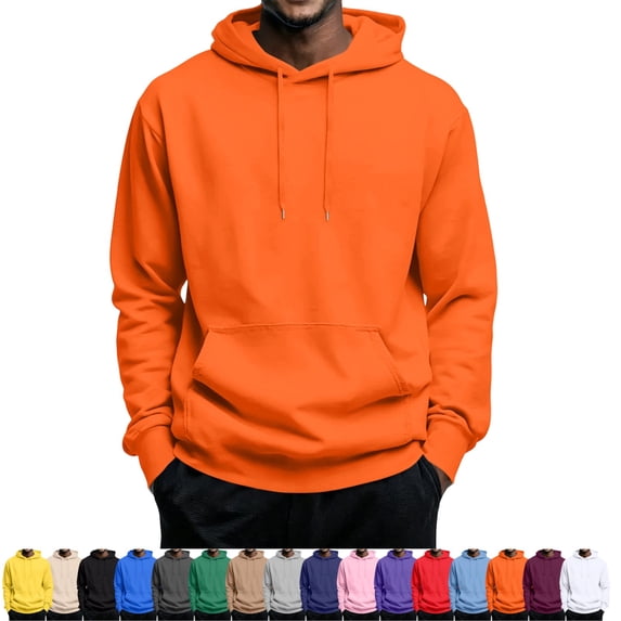 GrmtClth Hoodies for Men Fitness‑Training Loose‑Fit Pullover Sweatshirt Long Sleeve Drawstring Hood Pocket Skin‑Friendly Knit Fabric Street‑wear Leisure Shirts