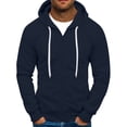 thumbnail image 1 of GrmtClth Hoodies for Men Loose Fit Full Zip Drawstring Hooded Sweatshirt Fall Fashion Long Sleeve Pullover Tops Lightweight Outerwear with Pockets Navy M, 1 of 4