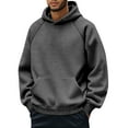 thumbnail image 1 of GrmtClth Hoodies for Men Classic Hooded Sweatshirt Trendy Long Sleeve Pullover Tops 2025 Fall Oversized Outerwear with Pockets Gray S, 1 of 4