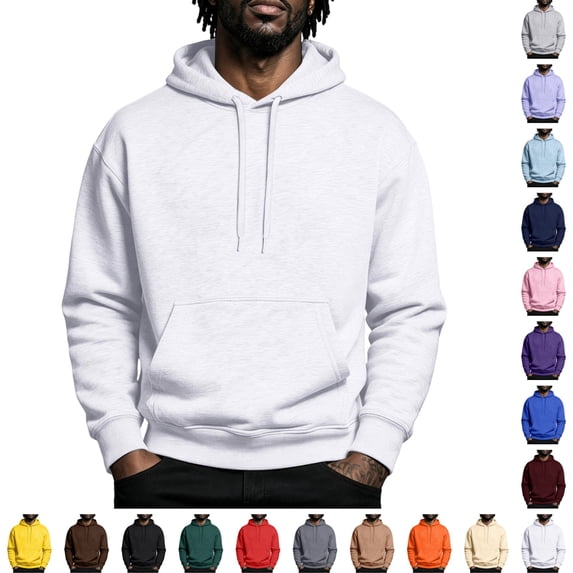 GrmtClth Hoodies for Men Outdoor Hiking Pullover Hooded Sweatshirt Adjustable Drawstring Pocket Comfort Long Sleeve Shirts