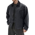 thumbnail image 1 of GrmtClth Jacket for Men Trendy Zip Up Long Sleeve Depot Jacket Rugged Loose Fit Workwear with Pockets Dark Purple XXL, 1 of 6