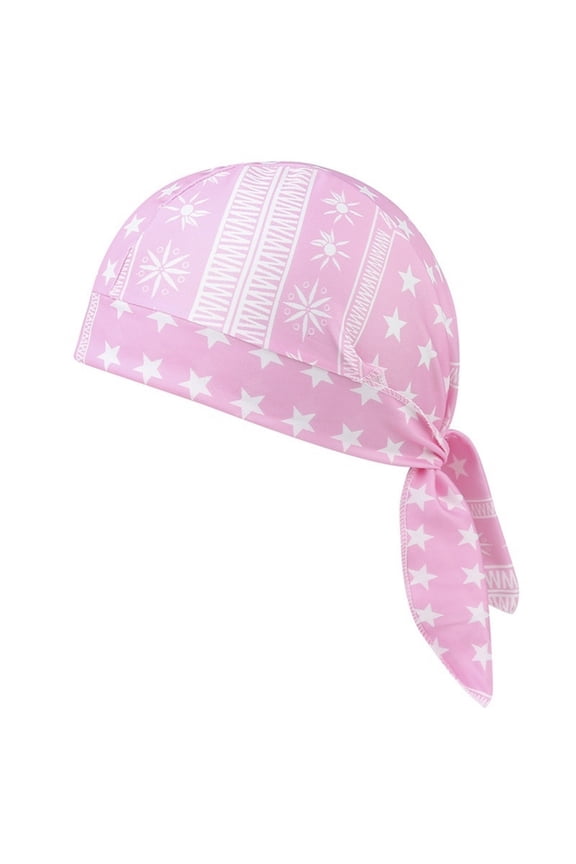 Light pink Edgy Star Print Durag, Cool Pattern Doo Rag, Silky Satin Headwrap for Urban Fashion