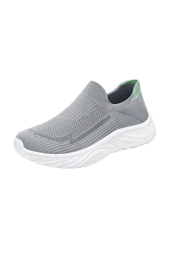 Lightweight Knit Sock Loafers for Men Slip On Breathable Mesh Shock Absorb Soft Sole Comfort Casual Walking Trainers Gray (US/10.5)