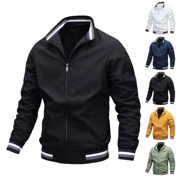 GrmtClth Men Fleece Jacket Lightweight Full Zip Jacket Casual Outdoor | Mock Neck Collar, Soft Warm Jacket, Ideal Outer Or Fall Winter Layering Essential for Hiking, Outdoor Wear Black XL