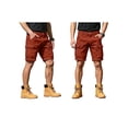 thumbnail image 1 of GrmtClth Men Stretch Quick Dry Multi Pocket Cargo Shorts Large Storage Side Pockets Button Waist Outdoor Gardening Work Pants Red XL, 1 of 10