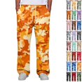 thumbnail image 1 of GrmtClth Men's Camo Drawstring Waist Cargo Pants Camouflage Cargo Work Pants with Elastic Waist Drawstring Multi Pockets Saffron 2XL, 1 of 8