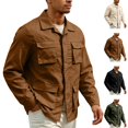 thumbnail image 1 of GrmtClth Men's Cargo Jacket Lapel Collar Button Down Long Sleeve Tops Lightweight Utility Coat Multi Pockets Casual Outdoor Workwear Outerwear, 1 of 9