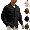 thumbnail image 1 of GrmtClth Men's Cargo Jacket Lapel Collar Button Down Long Sleeve Tops Lightweight Utility Coat Multi Pockets Casual Outdoor Workwear Outerwear, 1 of 9