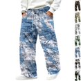 thumbnail image 1 of GrmtClth Men's Cargo Pants Outdoor Camouflage Breathable Loose Straight Leg Drawstring Waist Daily Wear Pants 5XL, 1 of 7