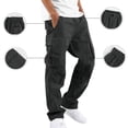 thumbnail image 1 of GrmtClth Men's Cargo Pants Straight Leg Relaxed Fit Drawstring Tactical Work Pants Outdoor Hiking Gray M, 1 of 7