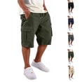 thumbnail image 1 of GrmtClth Men's Cargo Shorts Relaxed Fit Drawstring Elastic Waist Stretch Hiking Casual Work Half Pants with Multi Pockets Army Green S, 1 of 9