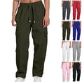 thumbnail image 1 of GrmtClth Men's Cargo Sweatpants Pants Wide Leg Sweat Pants Fall Baggy Y2K Parachute Pants with Pockets Army Green M, 1 of 6