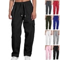 thumbnail image 1 of GrmtClth Men's Cargo Sweatpants Pants Wide Leg Sweat Pants Fall Baggy Y2K Parachute Pants with Pockets Black M, 1 of 6