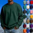 thumbnail image 1 of GrmtClth Men's Crewneck Sweatshirt Long Sleeve Fall Pullover Tops Loose Fit Athletic Comfy Basic Shirts Lightweigt All Season 3XL, 1 of 10