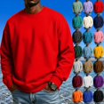 thumbnail image 1 of GrmtClth Men's Crewneck Sweatshirt Long Sleeve Fall Pullover Tops Loose Fit Athletic Comfy Basic Shirts Lightweigt All Season L, 1 of 10