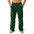 thumbnail image 1 of GrmtClth Men's Fleece Pajama Pants Trendy Flannel Comfort Soft Plush Plaid Lounge Pants Fuzzy Winter Fall Warm Pj Pants with Pockets Dark Green XL, 1 of 6