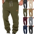 thumbnail image 1 of GrmtClth Men's Fleece Sweatpants Heavyweight Winter Casual Joggers with Drawstring Elastic Waistband with Pockets Army Green M, 1 of 6
