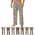 thumbnail image 1 of GrmtClth Men's Forest Camo Leaf Pattern Pajama Pants Adjustable Drawstring Waist Loose Straight Leg Comfort Home Loungewear Earthy Yellow L, 1 of 6