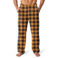 thumbnail image 1 of GrmtClth Men's Fuzzy Plush Pajama Pants Stylish Flannel Fleece Soft Comfy Plaid Lounge Pants Fall Winter Thermal Fuzzy Pj Pants with Pockets Saffron L, 1 of 6