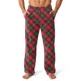 thumbnail image 1 of GrmtClth Men's Fuzzy Plush Pajama Pants Trendy Flannel Fleece Comfort Soft Plaid Sleep Pant Fall Warm Fluffy Pj Pants with Pockets Deep Red XXXL, 1 of 6