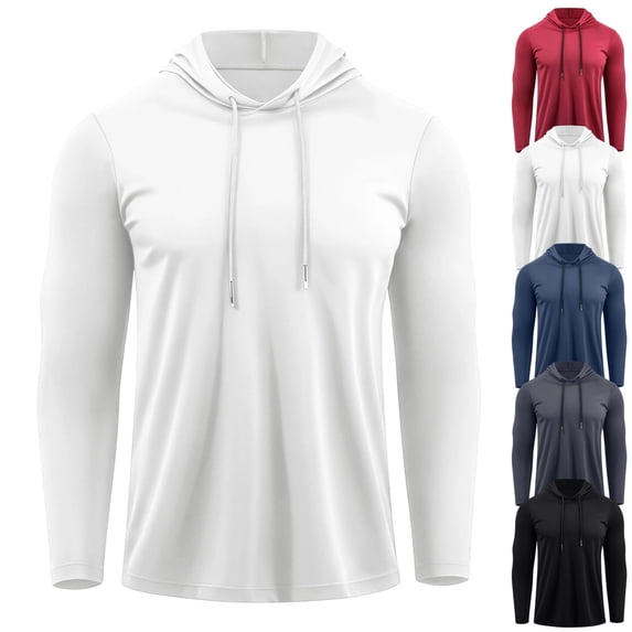 GrmtClth Men's Hoodie Lightweight Relaxed Fit Soft Breathable Cotton Pullover Sweatshirt with Front Pockets White L