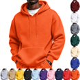thumbnail image 1 of GrmtClth Men's Hoodies Long Sleeves Casual Pullover Hooded Sweatshirt with Kangaroo Pocket – Cozy Tall hoodies for men Saffron M, 1 of 7