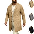 thumbnail image 1 of GrmtClth Men's Lapel Trench Coat Single Breasted Length Long Sleeve Lightweight Business Overcoat Casual Windbreaker Outerwear with Pockets, 1 of 9