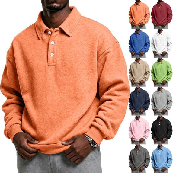 GrmtClth Men's Long Sleeve Golf Polo Shirt Lightweight Collared Top Casual Athletic Fishing Workwear Office Tshirt M