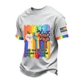 thumbnail image 1 of GrmtClth Men's We the People Means Everyone Shirts Pried Rainbow Flag Pattern Top Equality Short Sleeves T-Shirts Trendy Crew Neck Clothes Light Gray 2XL, 1 of 4