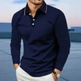 thumbnail image 1 of GrmtClth Men's Polo Shirts Casual Long Sleeve Polo Shirts Lightweigt Button Shirt Classic Tees Navy XXXL, 1 of 5