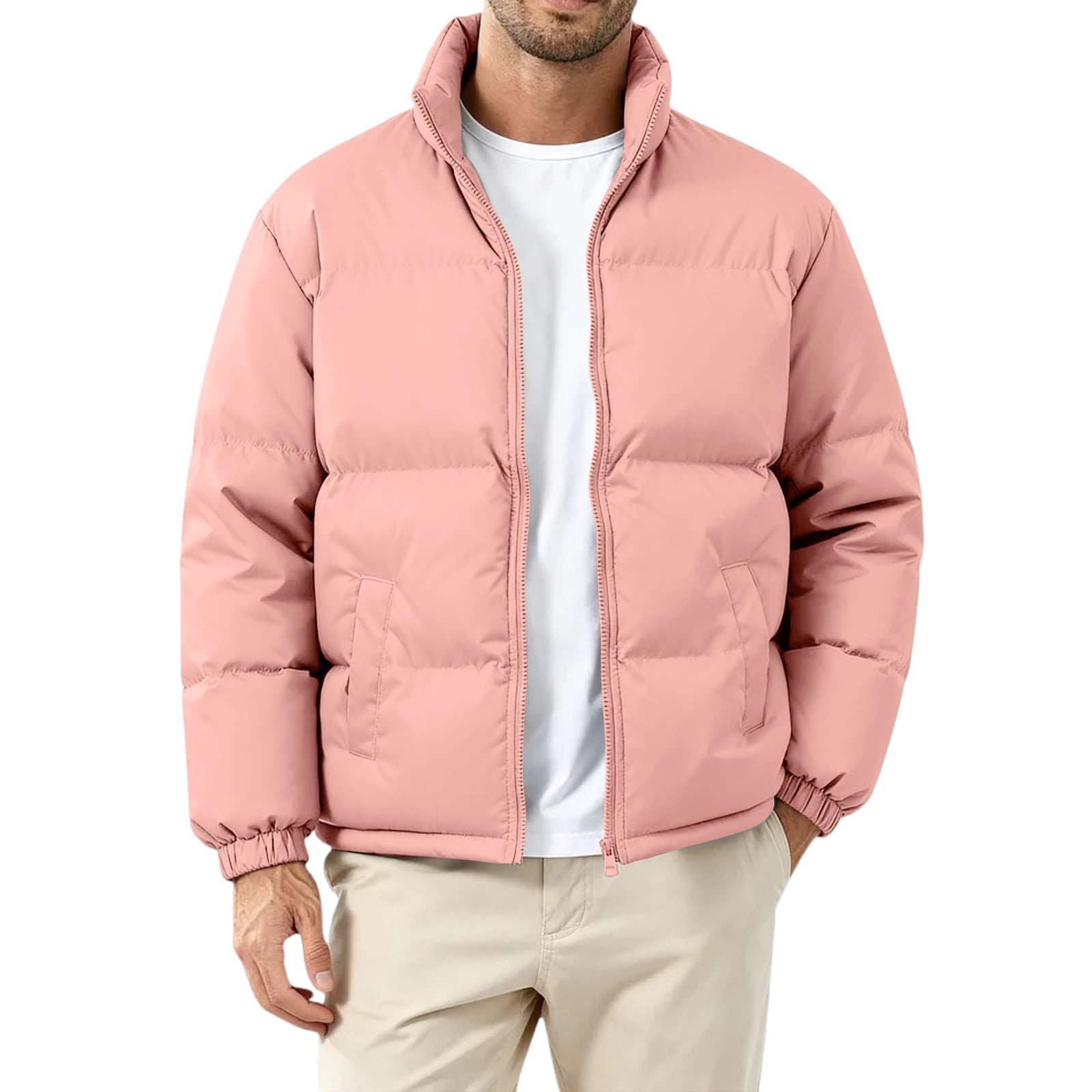 men down coat pink