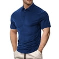 thumbnail image 1 of GrmtClth Men's Solid Color Stretch Polo Shirt Slim Fit Short Sleeve Breathable Golf Athletic Casual Business Tops 2026 Navy M, 1 of 9