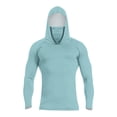 thumbnail image 1 of GrmtClth Men's Sun Protection Hooded Fishing Long Sleeve Tops Camping with Mask Clothing Solid Color Outfit Light Blue L, 1 of 4