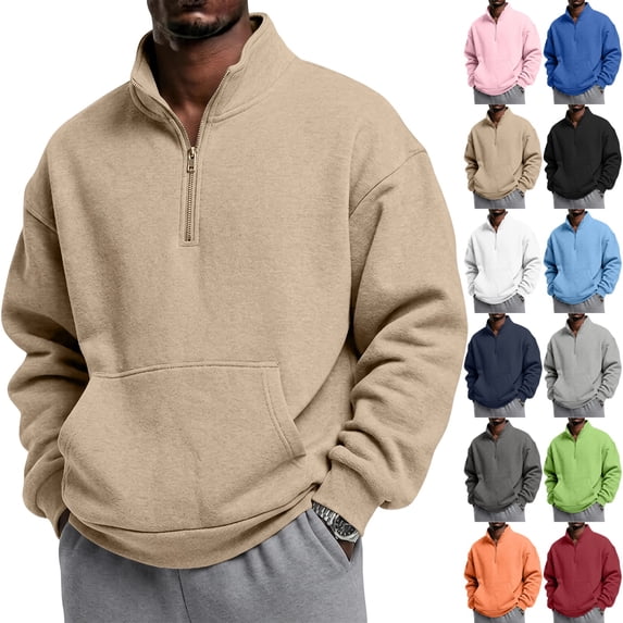 GrmtClth Men's Sweatshirts Quarter Zip Pullover Long Sleeve Golf Top 1/4 Half Zip Running Training Pullover Shirts Sweatshirt XL