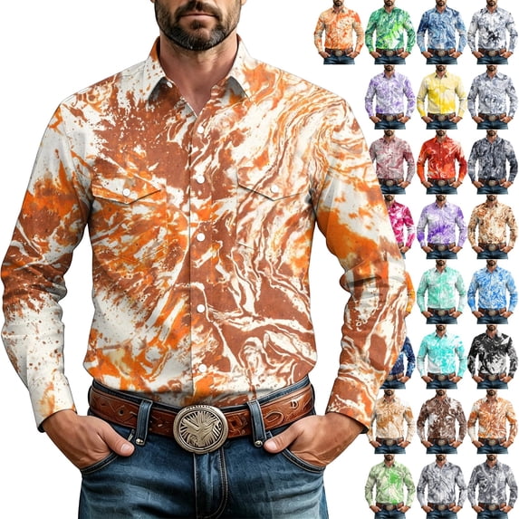 GrmtClth Men's Vintage Shirts Stretch Long Sleeve Relaxed Fit Lightweight Fancy Athletic Fall Trendy Comfortable Sport Tops L