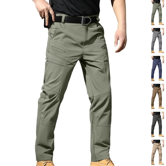 GrmtClth Men's Work Pants Cargo Stretch Casual Relaxed Fit Waterproof Outdoor Travel Hiking Pant with Multi Pockets(No Belt) 2XL