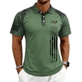 thumbnail image 1 of GrmtClth Mens 1776 2026 Usa Camo Raglan Polo Shirt Patriotic American Flag Print Vacation Tops Collared Trendy Short Sleeve Button Golf Polos Light Green XL, 1 of 5
