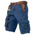 thumbnail image 1 of GrmtClth Mens American Flag Print Cargo Shorts 2026 Patriotic 1776-2026 Summer Short Vintage Multi-Pocket Short Pants Fashion Work Trousers Dark Blue 3XL, 1 of 3
