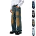 thumbnail image 1 of GrmtClth Mens Baggy Jeans Y2k Wide Leg Loose Fit Jeans Streetwear Denim Washed Hip Hop Pants Trendy Relaxed Fit Grunge Pants M, 1 of 7