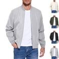 thumbnail image 1 of GrmtClth Mens Bomber Jacket Lightweight Casual Golf Windbreaker Spring Fall Full Zip Up Outerwear Jackets for Men with Pockets Light Gray L, 1 of 8