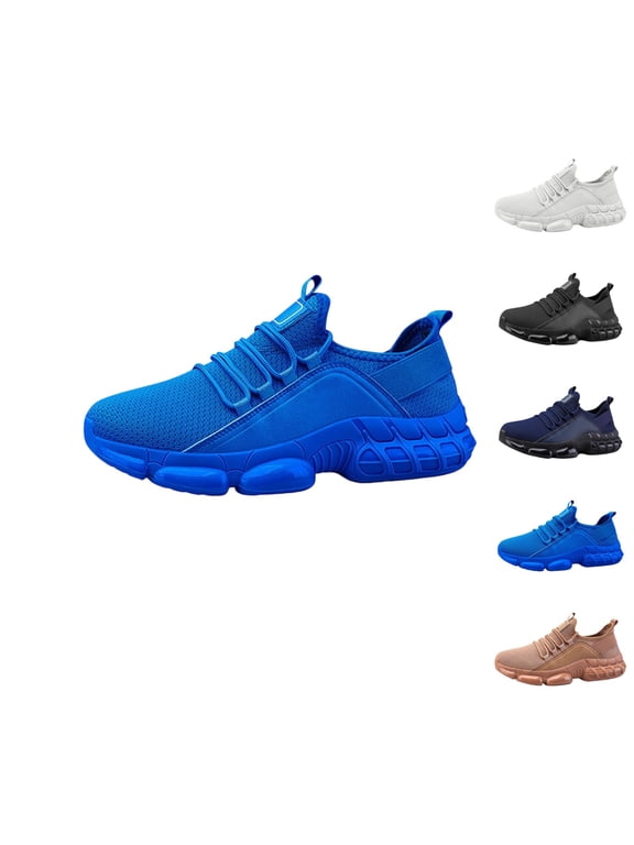 Mens Breathable Lace‑Up Composite Toe Sneakers Bubble Thick Air Cushion Sole Anti‑Puncture Construction Safety Footwear