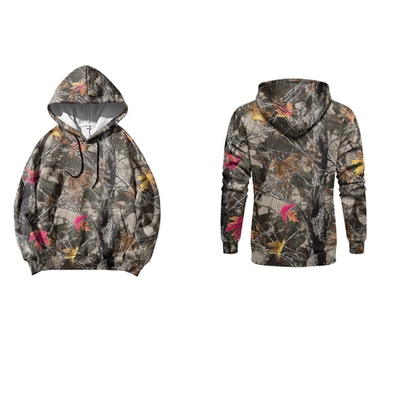 GrmtClth Mens Breathable Loose Camouflage Sweatshirt Drawstring Hood Kangaroo Pocket Long Sleeve Loungewear Minimalist Spring Outdoor Outfit Soft Knit Winter Casual Wear