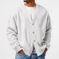 thumbnail image 1 of GrmtClth Mens Cardigan Sweaters Long Sleeve Waffle Textured Knit Sweater Casual Open Front Cardigan Button Down Lightweight Outfits White L, 1 of 4