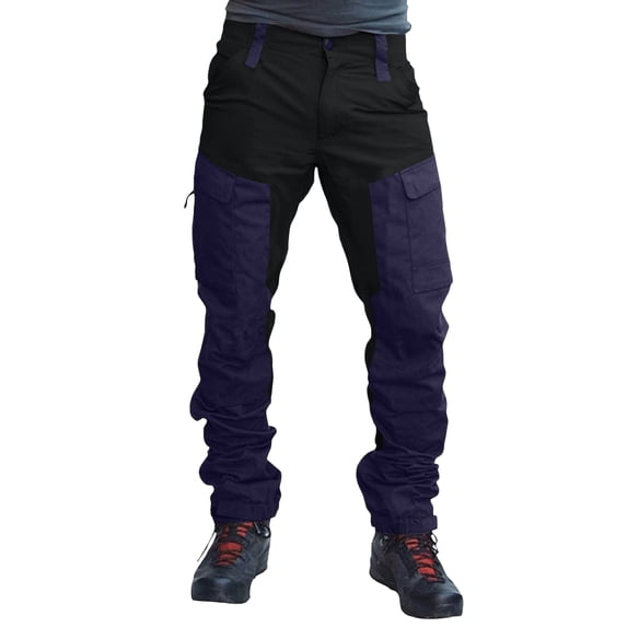 GrmtClth Mens Cargo Pants 2026 Linen Relaxed Fit Casual Elastic Waist Drawstring Palazzo Pants Summer Beach Travel Wide Leg Trousers with Label Purple 3XL