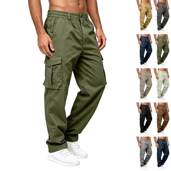 GrmtClth Mens Cargo Pants Comfort Flex Fit Cargo Sweatpants Relaxed Fit Cargo Pants for Men Comfort Style Army Green XL